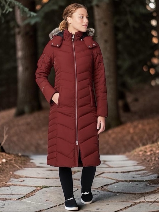 Eddie Bauer Jackets & Blazers - EDDIE BAUER SIZE SUN VALLEY DOWN DUFFLE COAT IN DARK SABLE SIZE PETITE LARGE
